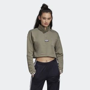 Adidas quarter zip cropped sweatshirt size S